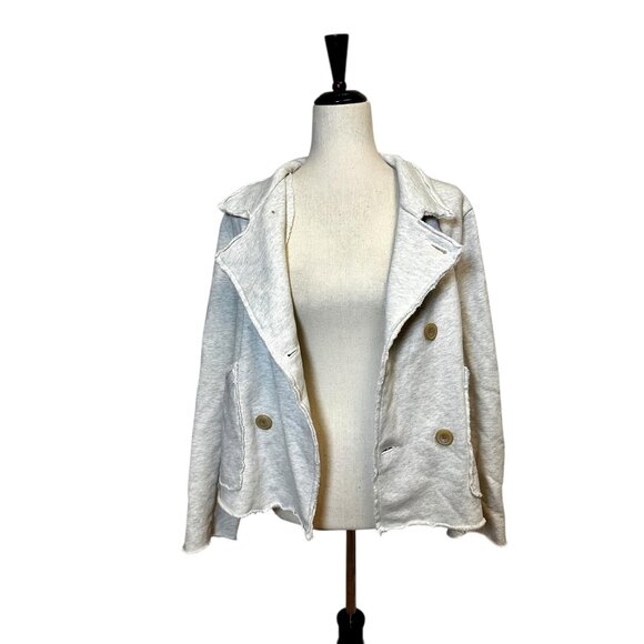 Frank & Eileen Belfast Cropped Sweatshirt Peacoat Fleece Jacket S | 100% Cotton - Picture 9 of 13